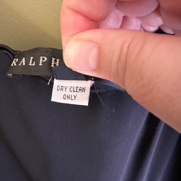 Ralph Lauren Black Pleated Cocktail Slip Dress Spaghetti Strap Sz 8 LBD Chiffon - Picture 9 of 11